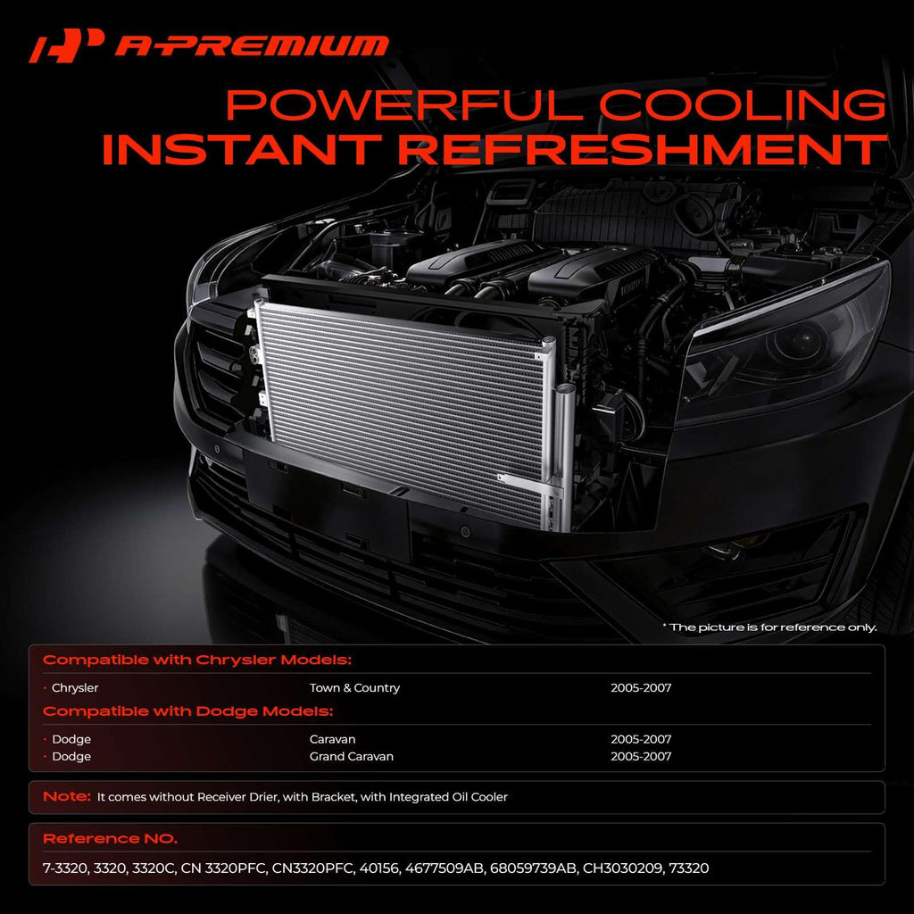 A-Premium Air Conditioning Condenser Compatible with Chrysler & Dodge
