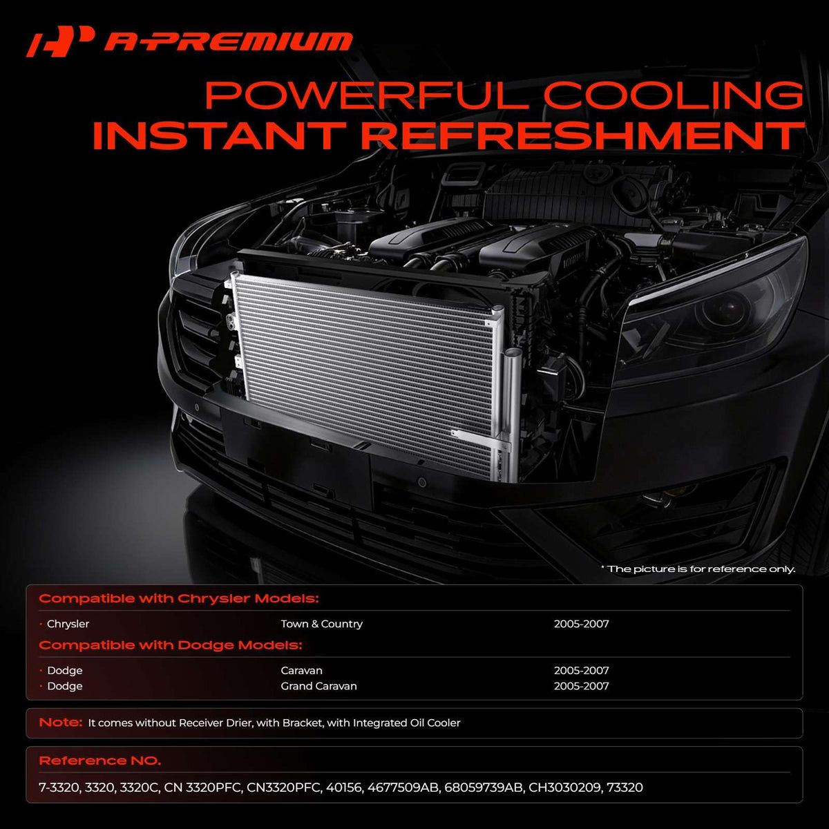A-Premium Air Conditioning Condenser Compatible with Chrysler & Dodge