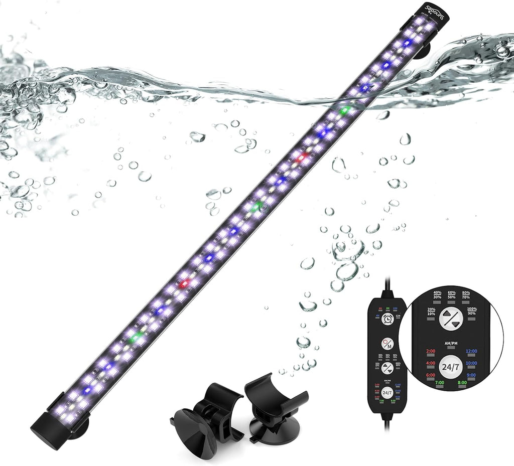 24/7 Submersible LED Aquarium Light for Plants Fish Tank, 23 Inch