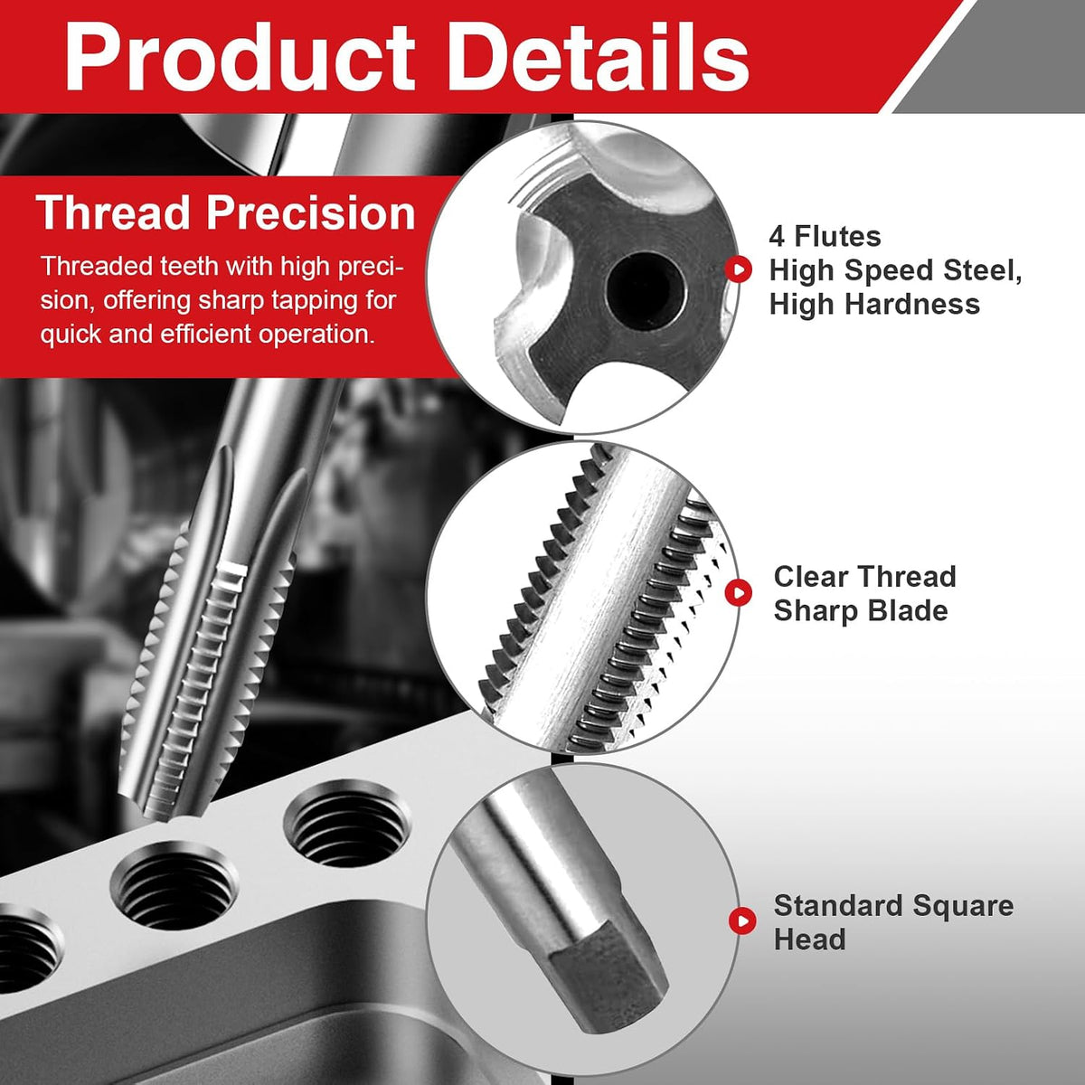 M12 x 1.0 Tap and Die Set, HSS M2, M12 Right Hand Thread Tap Die Set