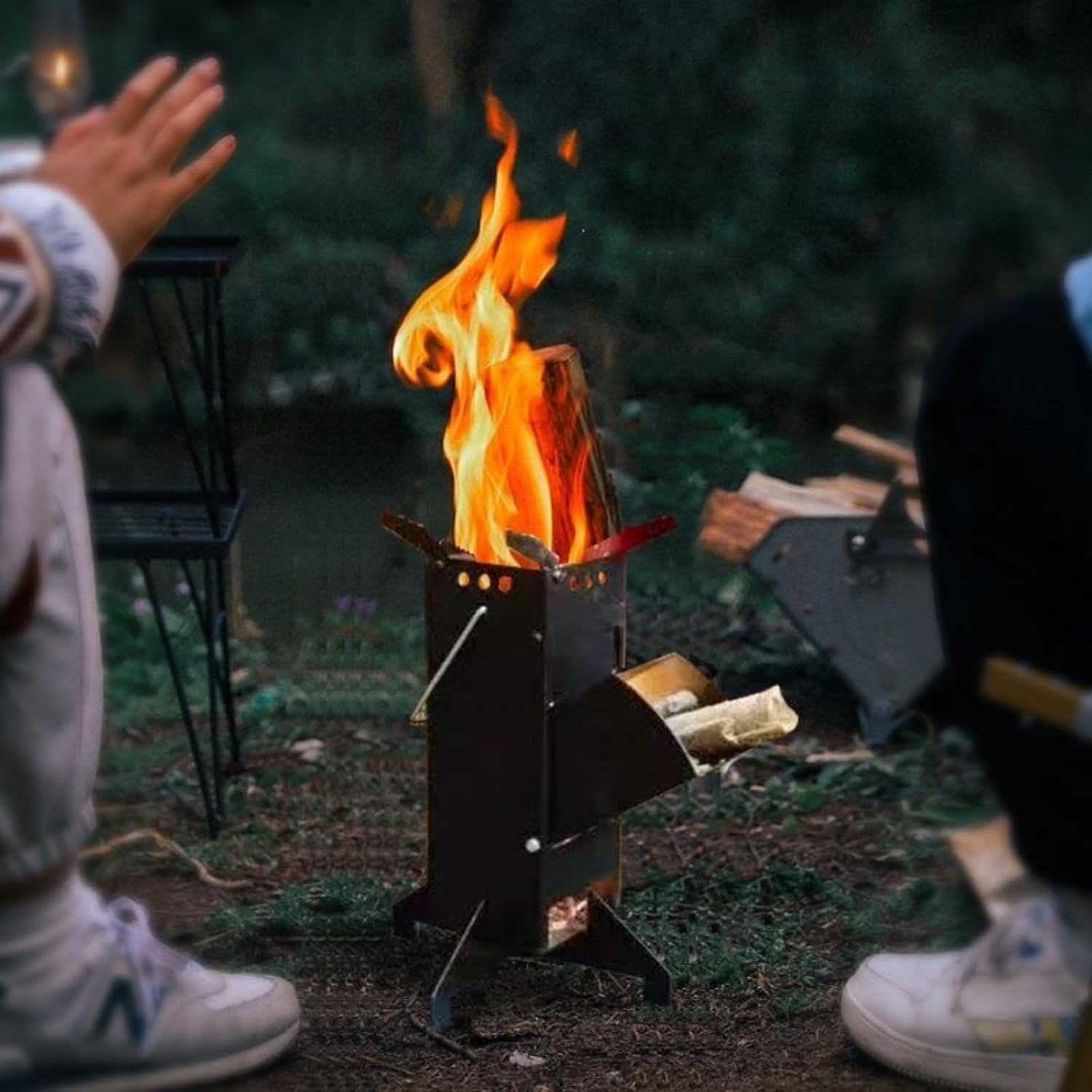Rocket Stove Wood Burning Stove Portable Wood Stove, Fire Camping Stove for Outdoor Cooking, Camping, Picnic, BBQ