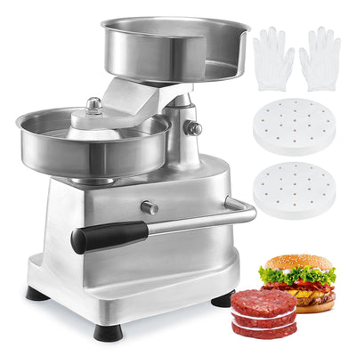 Commercial Burger Patty Maker, 150mm/6inch Hamburger Beef Patty Maker, Heavy Duty Food-Grade Stainless Steel Bowl