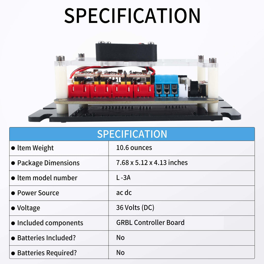 RATTMMOTOR 2-Axis 3-Axis GRBL Controller Board 36V DC Input