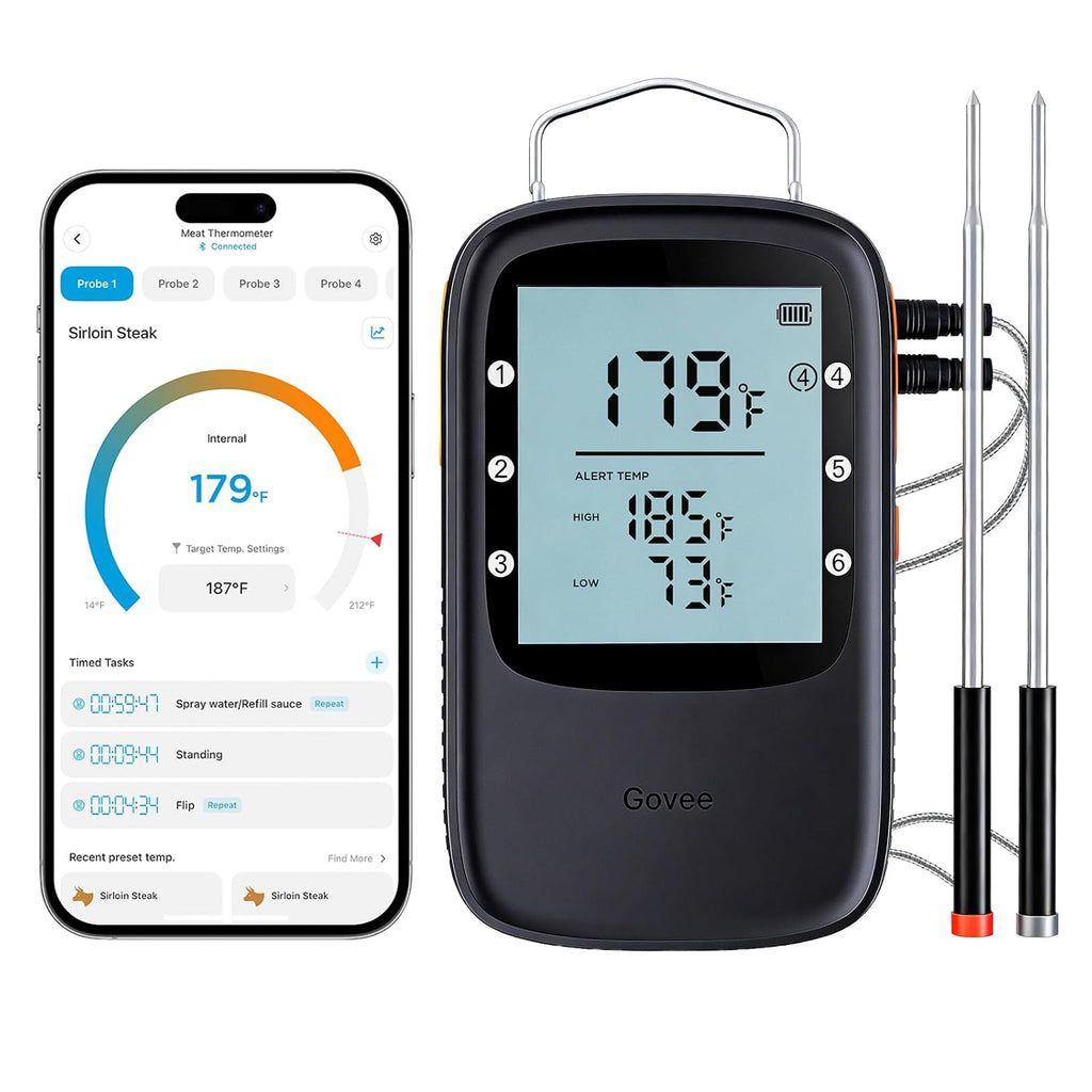 Bluetooth Meat Thermometer Digital with Smart App Timer and Alerts