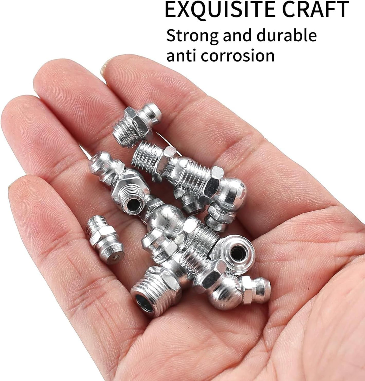 60 Pcs Metric Grease Fittings Kit, Hydraulic Zerk Assortment