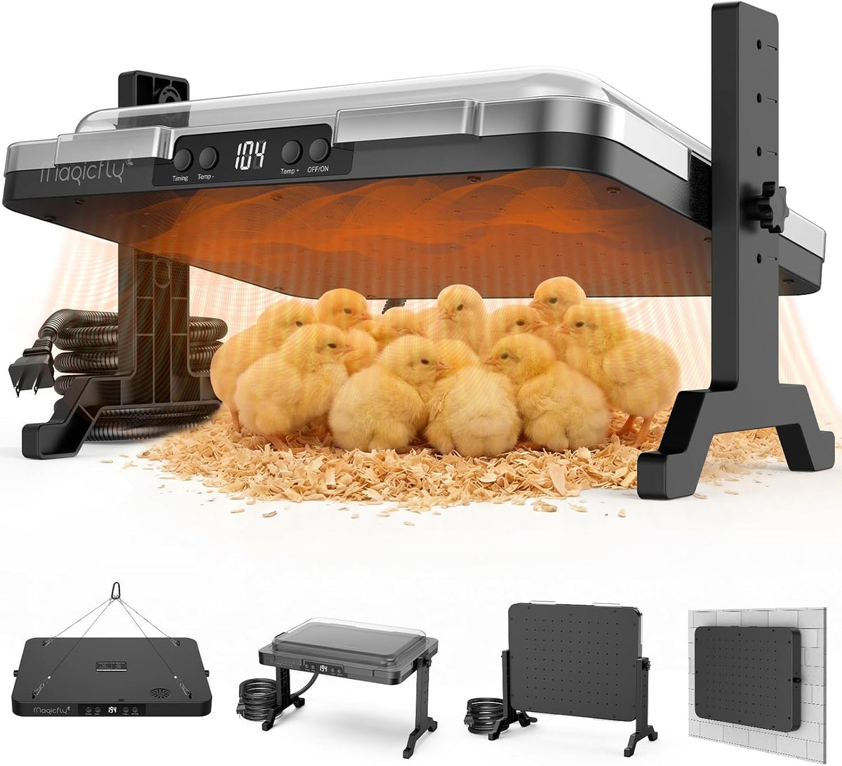 Brooder Plate for Chicks, 200W Smart Radiant Chicken Coop Heater