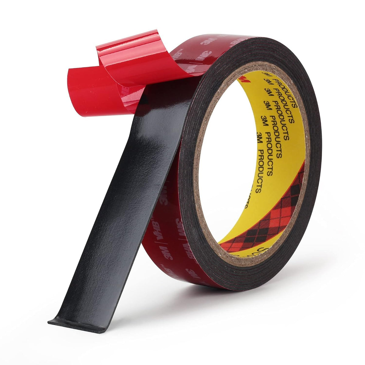 Black Double Sided Foamided Foam Tape, 1 in x 10 ft Waterproof Adhesive