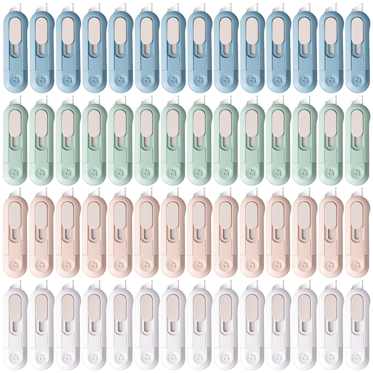 60 Pcs Mini Box Cutter Bulk, Retractable Box Opener Mixed