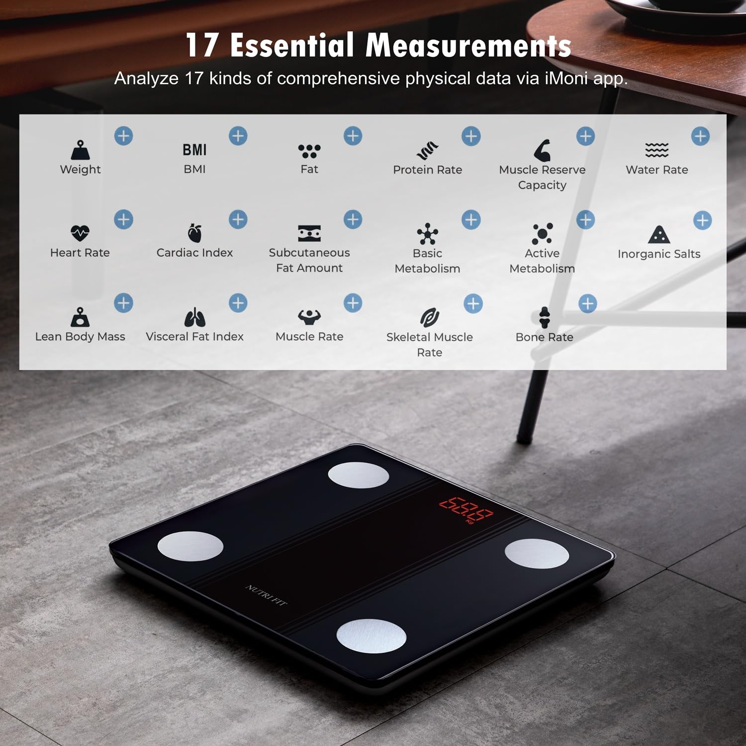 Bathroom Scale Smart Digital Bluetooth Scales for Body Weight, Body Fat, BMI Body Composition Analyzer Weighing Scale