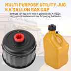 Gas Cans, Fuels Replacement Jug Cap with Rubber Gasket & Plug, 2 Pack