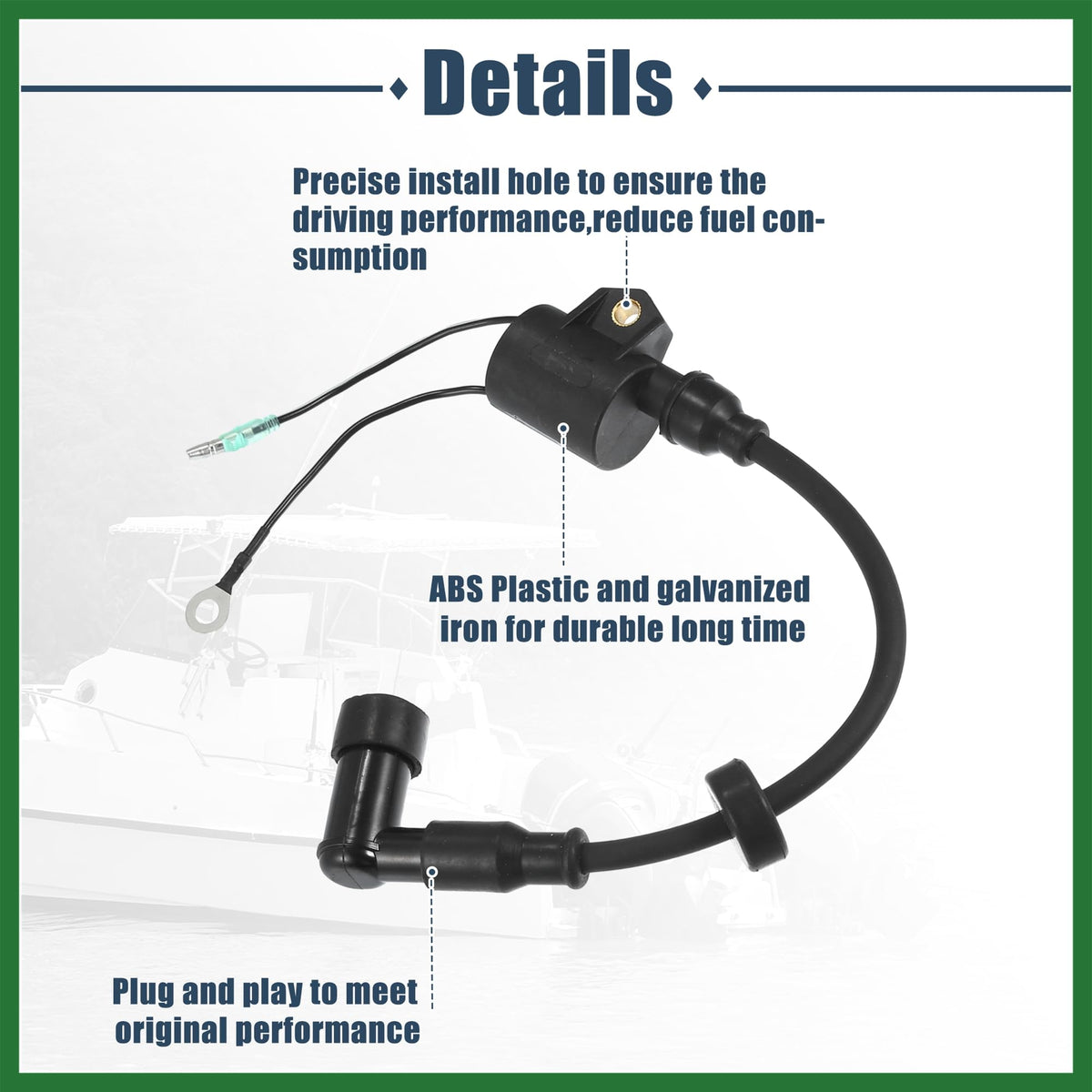Motoforti Ignition Coil Assy for Yamaha 2 Stroke 3 Cylinder 25HP