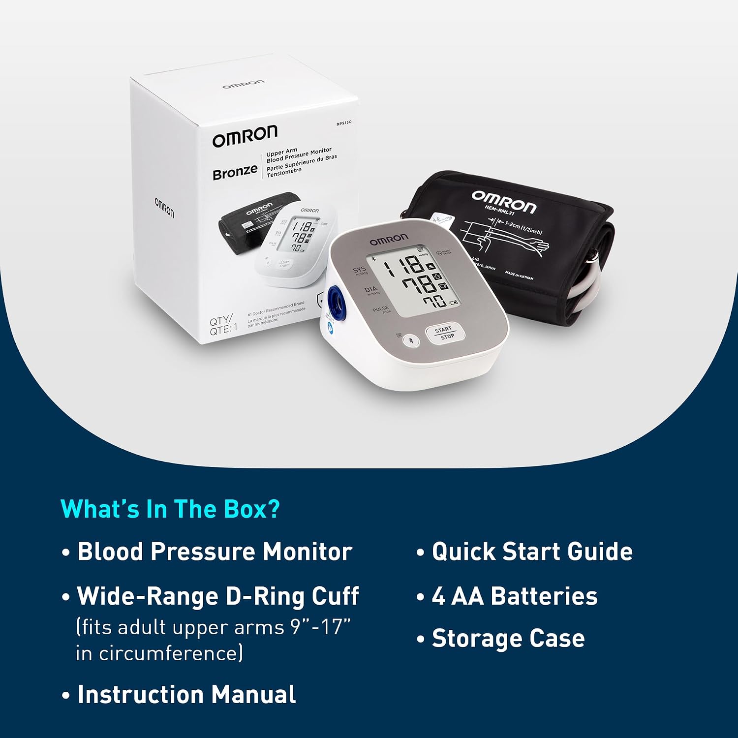 Bronze Blood Pressure Monitor for Home Use & Upper Arm Blood Pressure Cuff - #1 Doctor & Pharmacist Recommended Brand