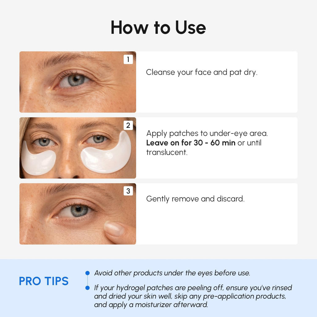 Clear Under Eye Patches for Puffy Eyes & Dark Circles - Invisible