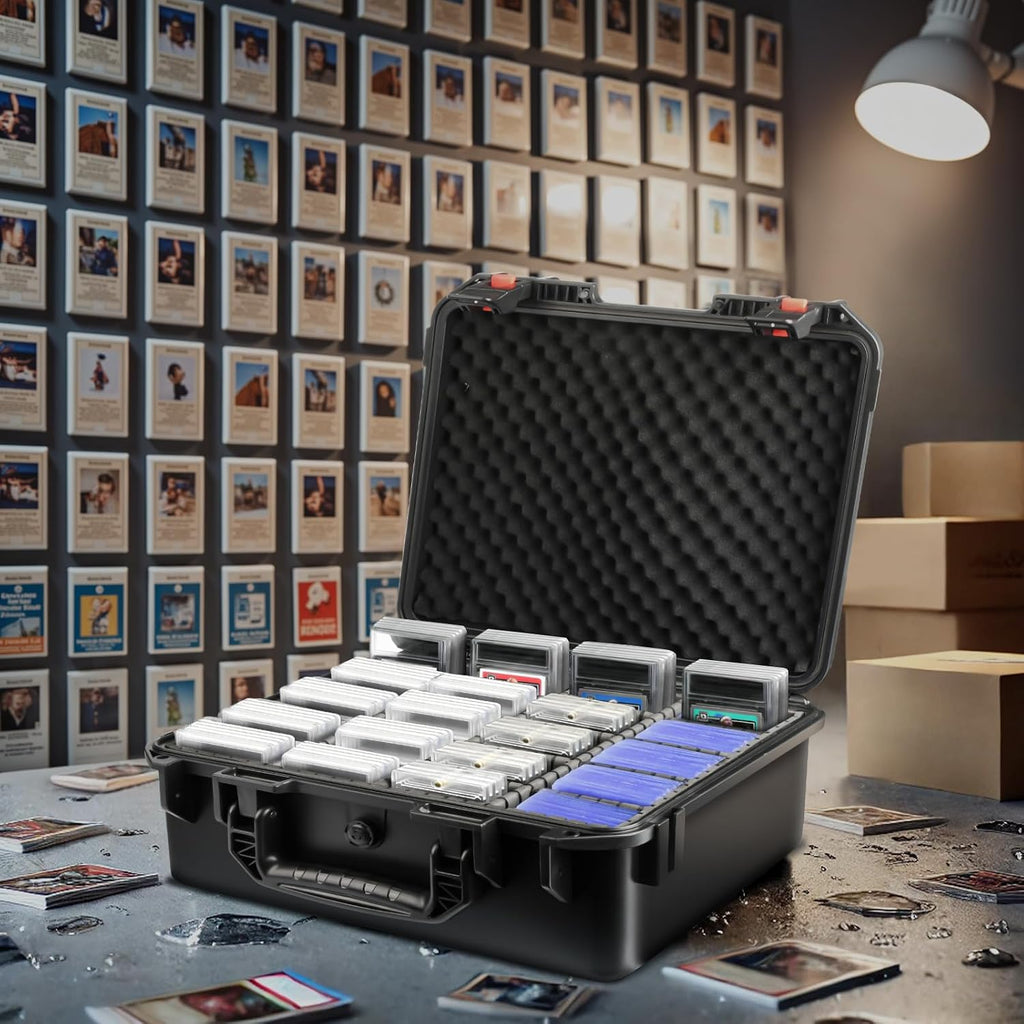 Graded Card Case Storage Box: Trading Card Storage Box with 12 Dividers | Waterproof Hard Slab Case for Toploader PSA