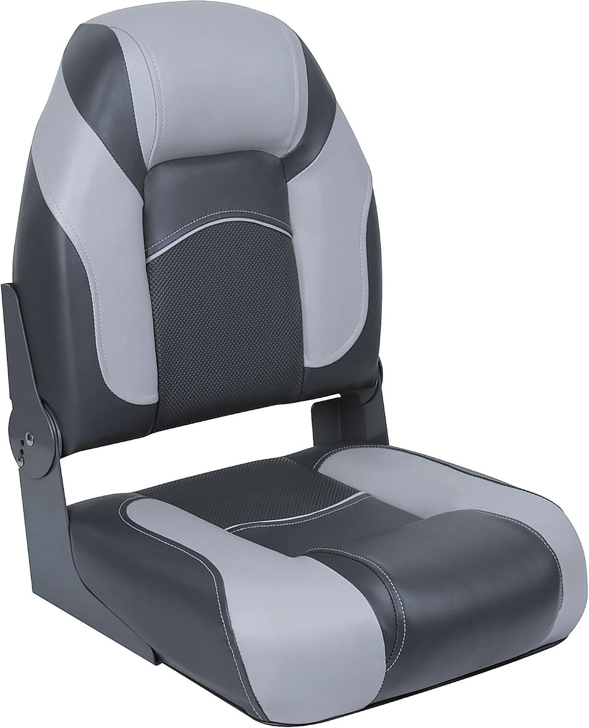 High Back Folding Boat Seats - 2 pack - Charcoal and Gray