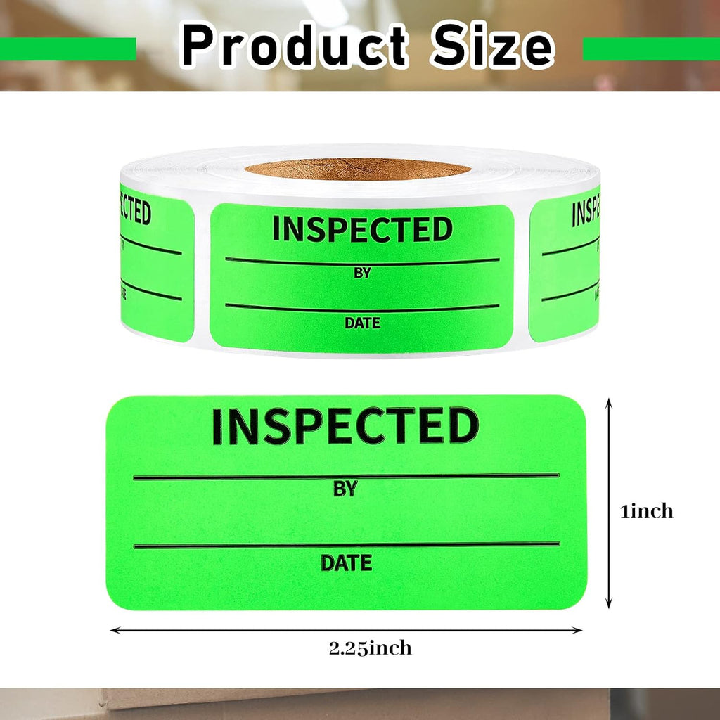 600 Pcs Quality Control Inventory Labels 1 X 2.25 Inch, Green