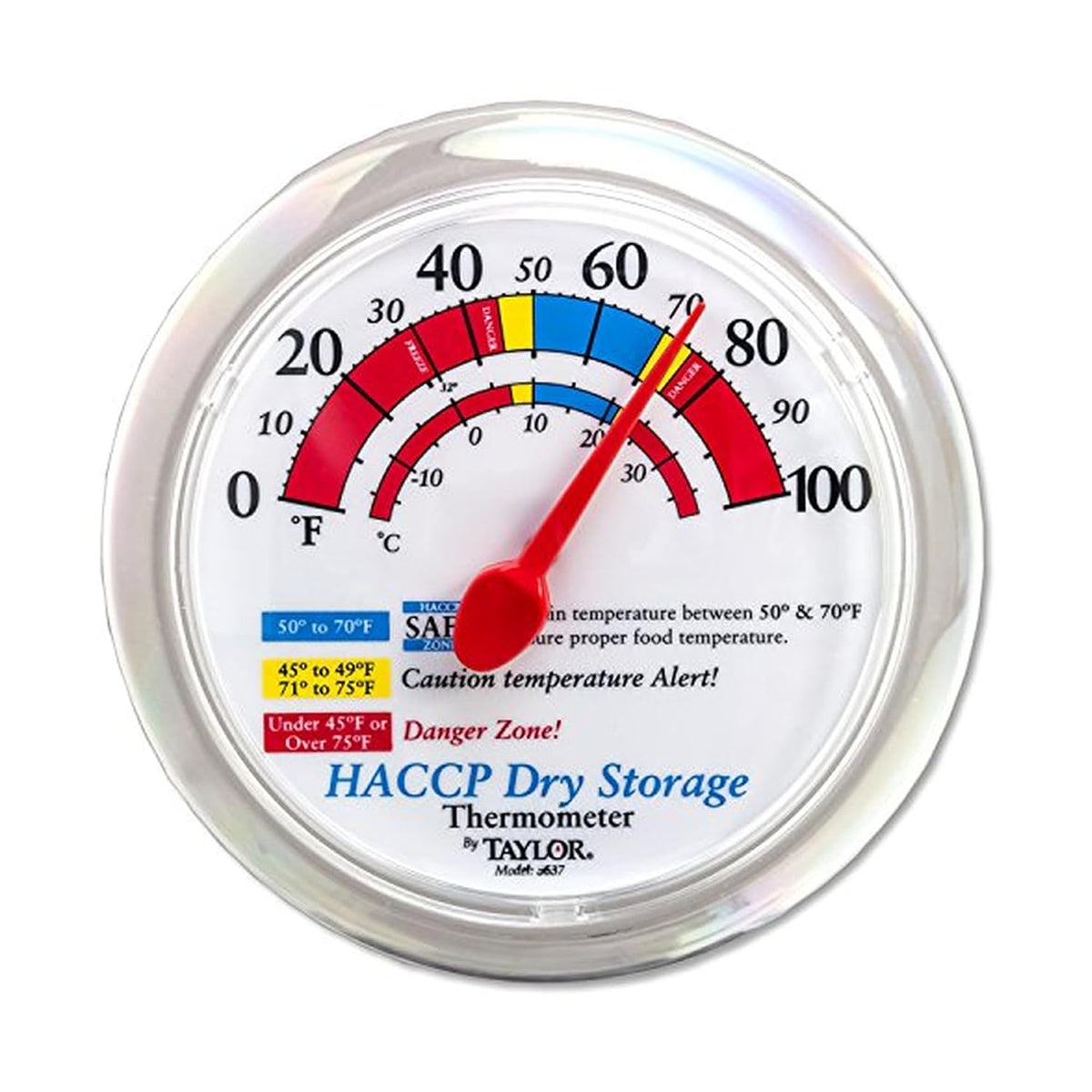 HACCP Prep and Dry Storage Area Wall Thermometer - 6 Inch