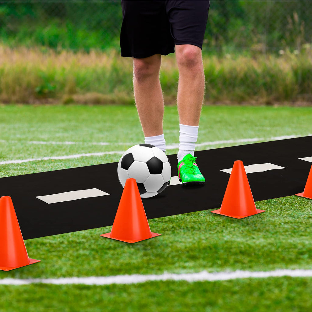 Traffic Cones and Racing Checkered Flags Set, Orange