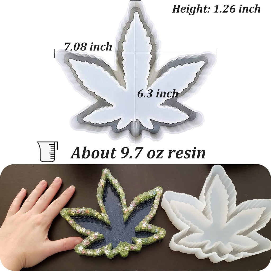 Ashtray Mold for Resin, Large Leaf Silicone Mold for Epoxy Resin, Maple Leaf Rolling Tray for Jewelry Storage Box