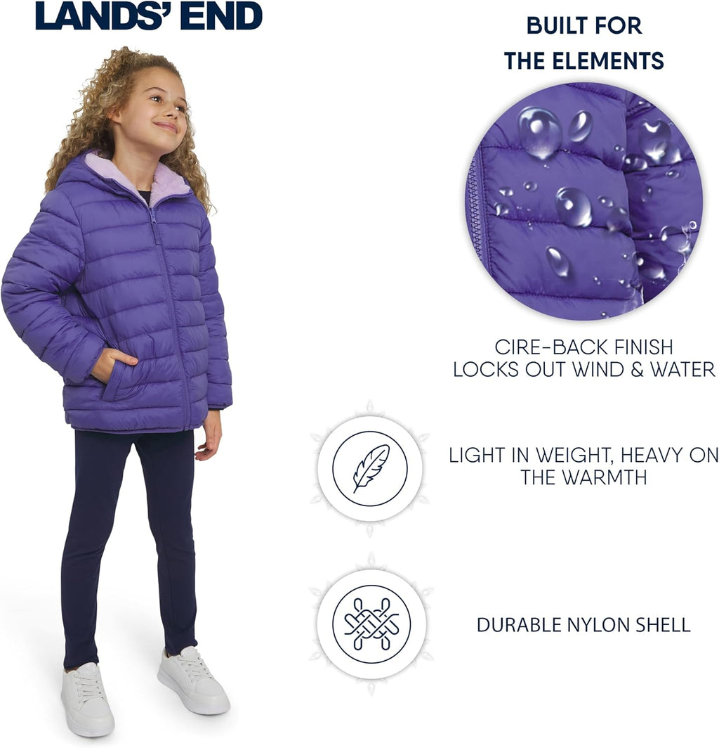 Girls Reversible Faux Fur Lined Insulated Puffer Jacket