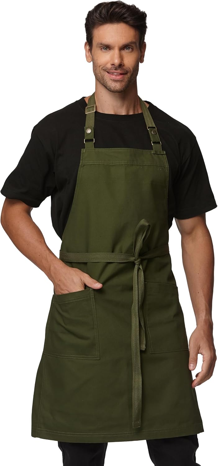 Chef Men Canvas Waterproof Apron Pocket 4251GB