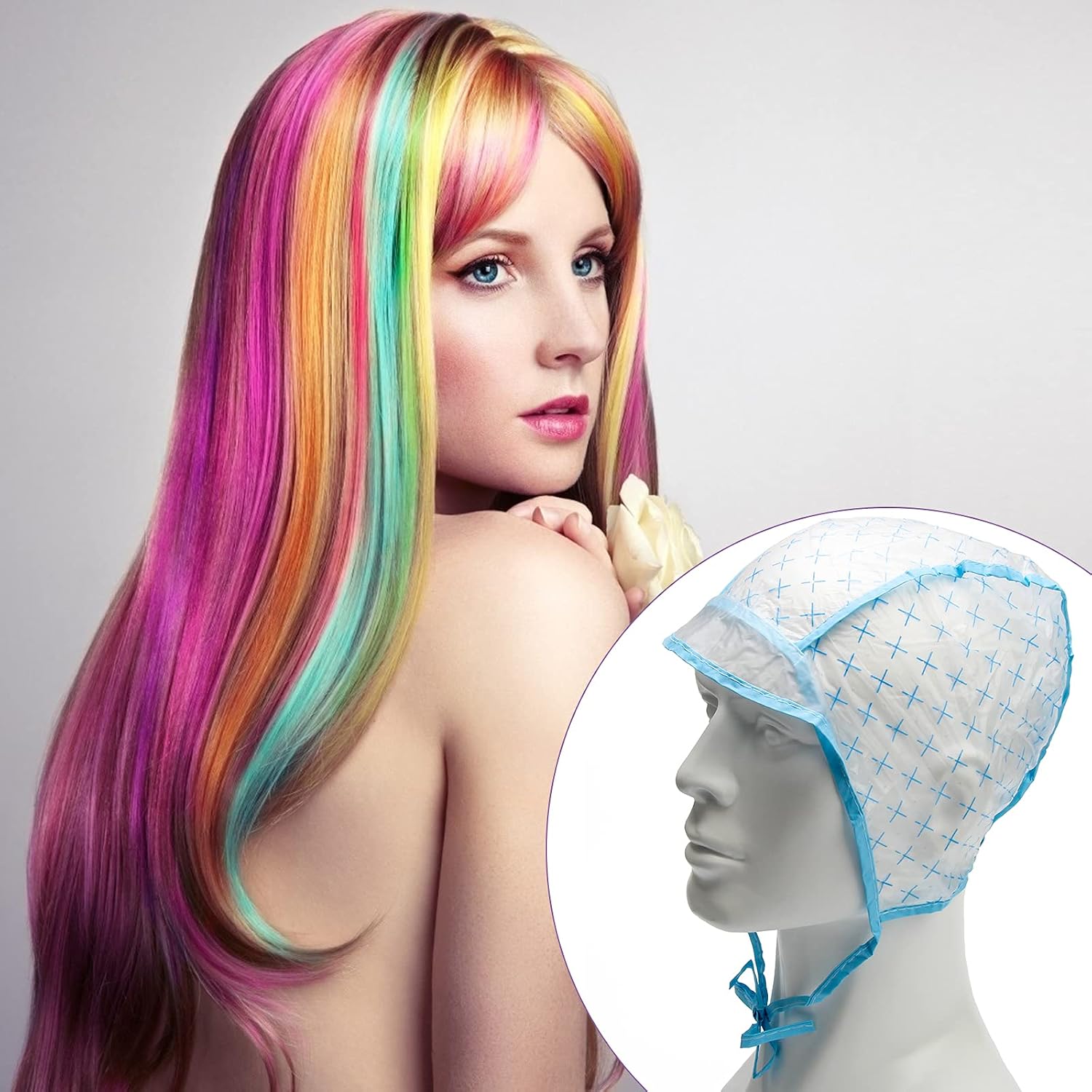 23 Pack Hair Coloring Kit, Include Hair Dye Brush and Bowl Set, Highlight Cap Kit, Ear Cover, Gloves, Shawl, Shower