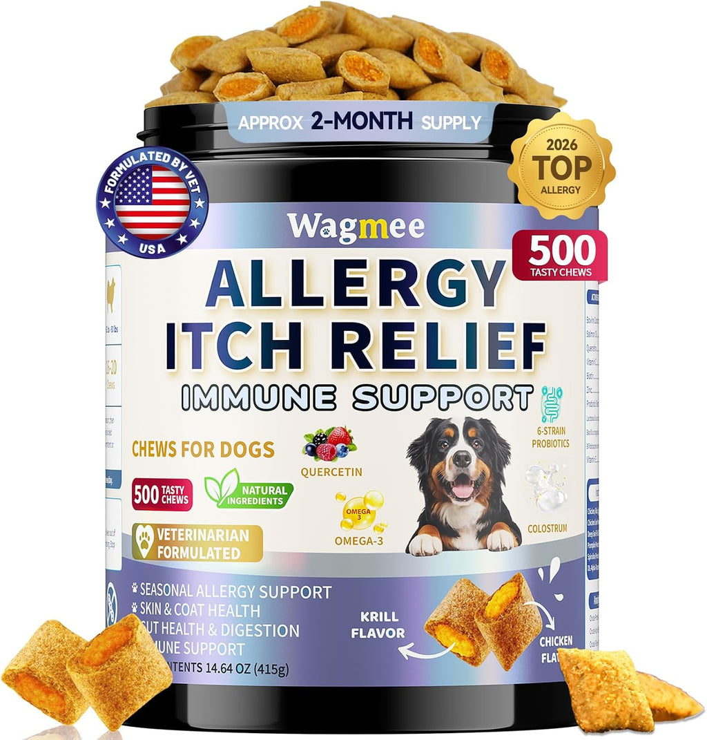 Dog Allergy Relief Chews, Itching Skin & Paw Relief 500 Ct, Vet Formulated