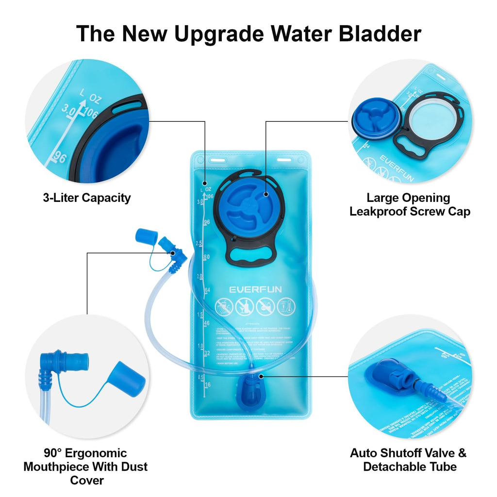 18L Hiking Hydration Backpack with 3L Water Bladder and Rain Cover