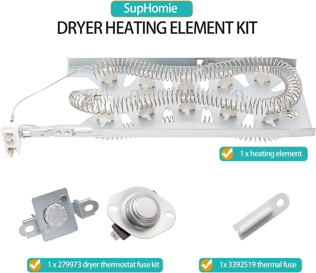 WED7500GC0 WED8127LC1 WED8127LW1 Dryer Heating Element Kit for Whirlpool
