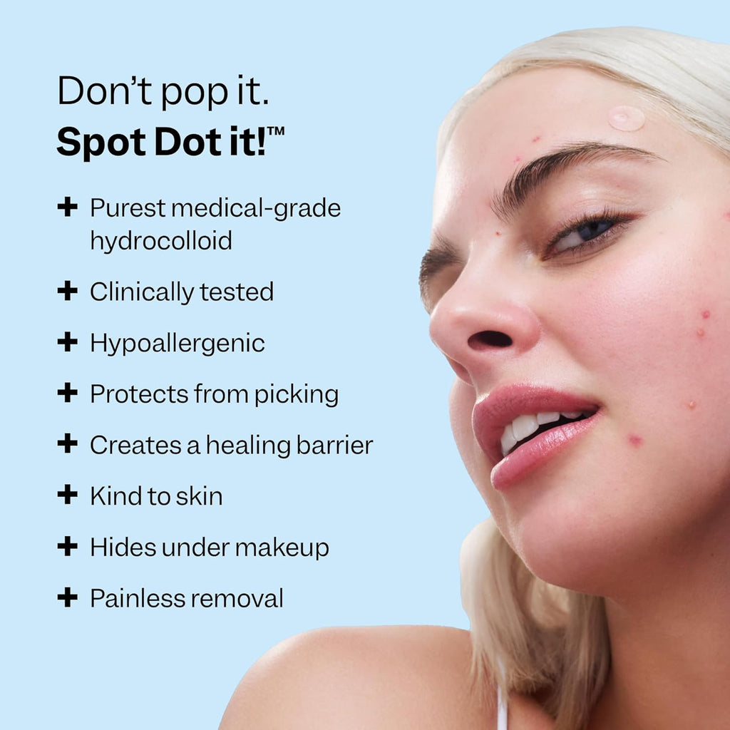 Acne Spot Dots (60 ct) - Hydrocolloid Pimple Patches for Face - Absorb Gunk, Protect Picking & Support Healing - 3