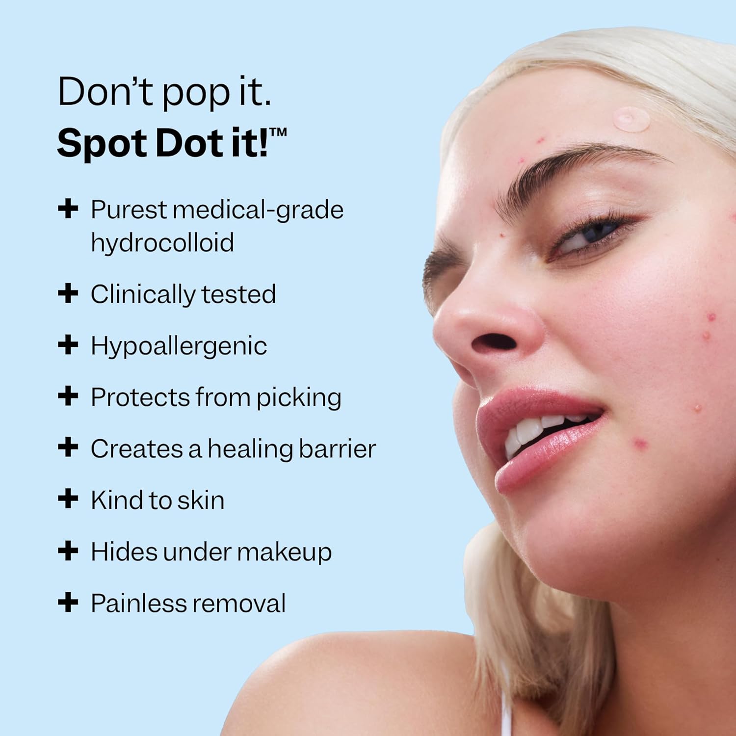 Acne Spot Dots (60 ct) - Hydrocolloid Pimple Patches for Face - Absorb Gunk, Protect Picking & Support Healing - 3