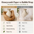 Honeycomb Packing Paper, Bubble Cushioning Wrap Alternative for Moving & Gift Wrapping, Includes 20 Fragile Sticker