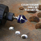 Vearter 1/4'' to 3/4'' Countersink Drill Bit Set 5PCS with 1/4" Hex Shank