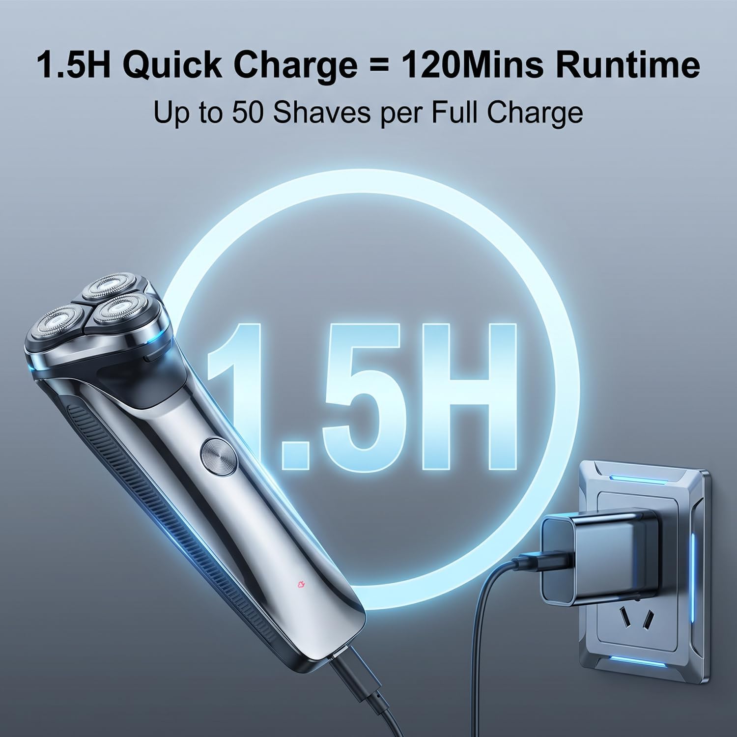 Electric Razor for Men, 2026 Upgraded Electric Shavers for Men, USB-C Rechargeable, Wet & Dry Shaver with Pop-up
