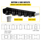 Trench Drain System Channel Drain 5.9x5.1-Inch HDPE Drainage Trench