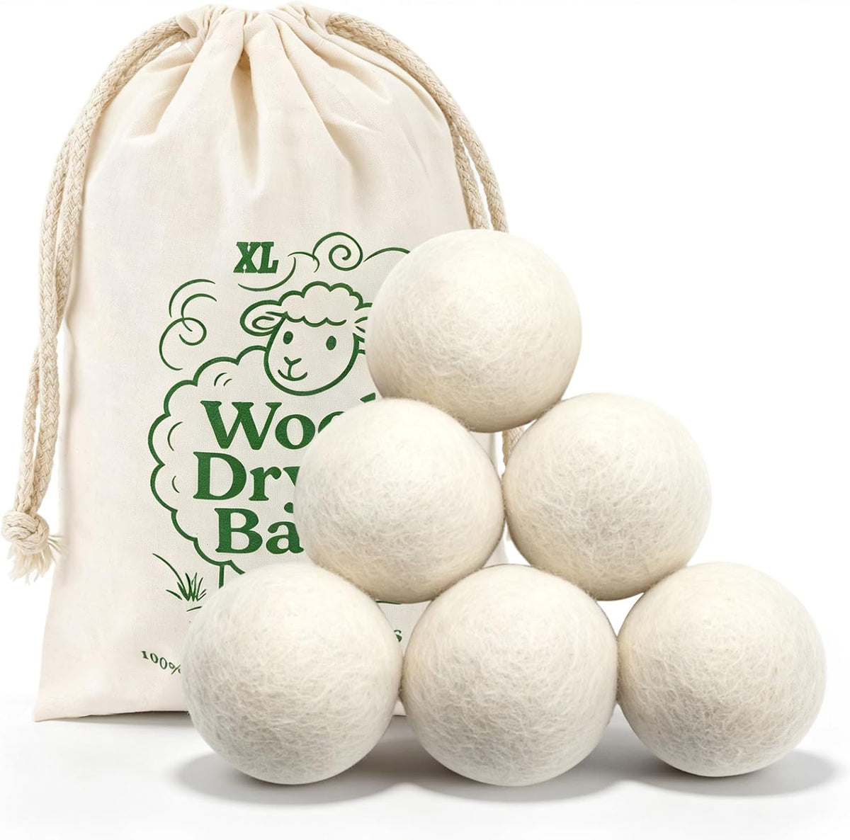 Wool Dryer Balls Laundry Balls for Dryer, Reusable Fabric Softener