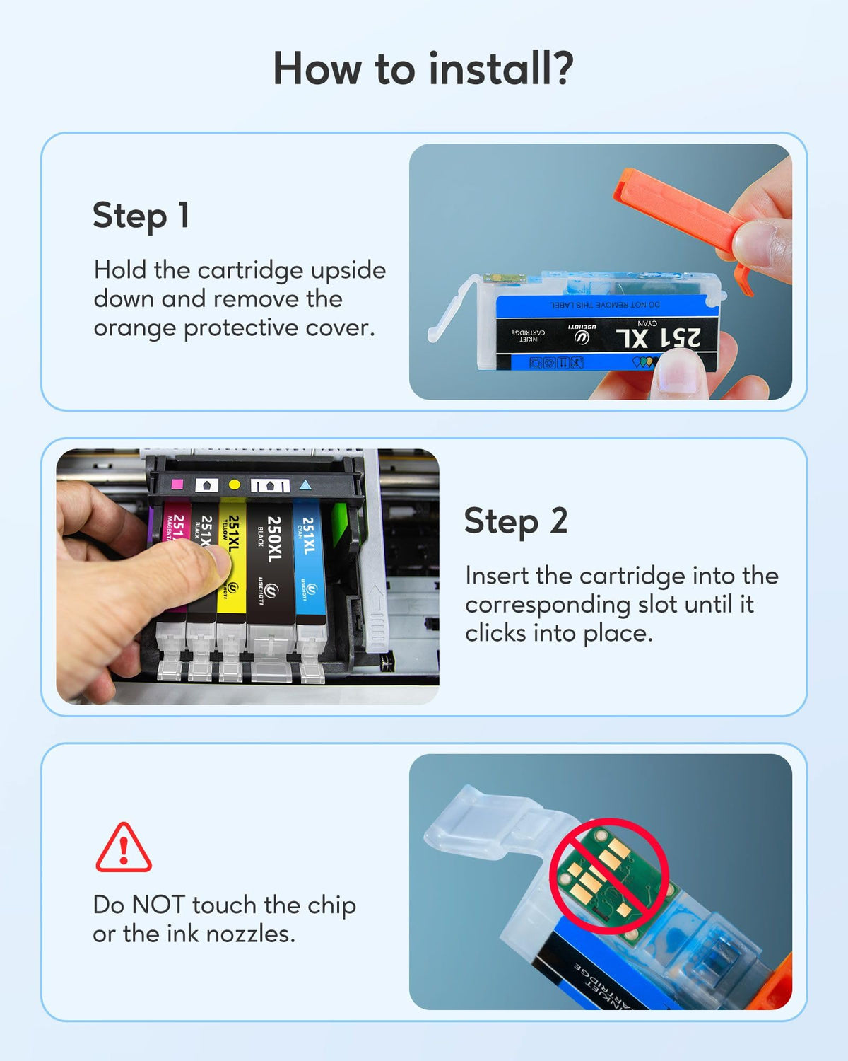 PGI-250XL CLI-251XL Ink Cartridges Compatible with Canon, 6 Pack