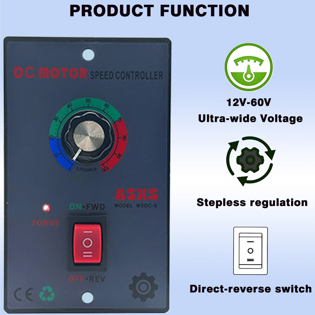 DC 12-60V 20A Brushless Motor Speed Controller w/ Forward/Reverse Switch