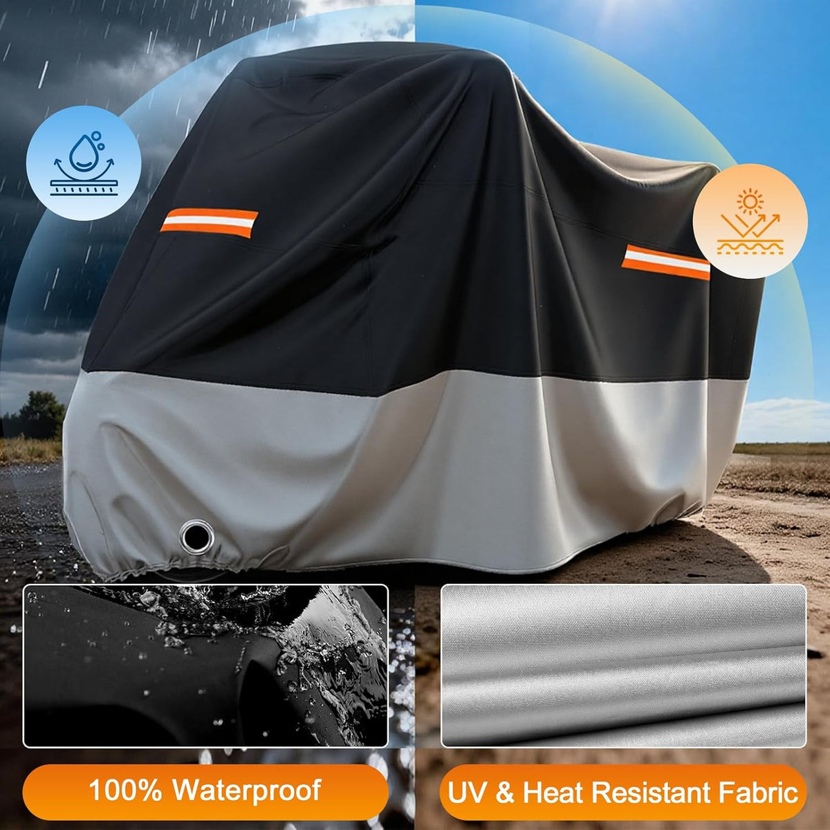 Motorcycle Cover Waterproof Outdoor All Weather Protection