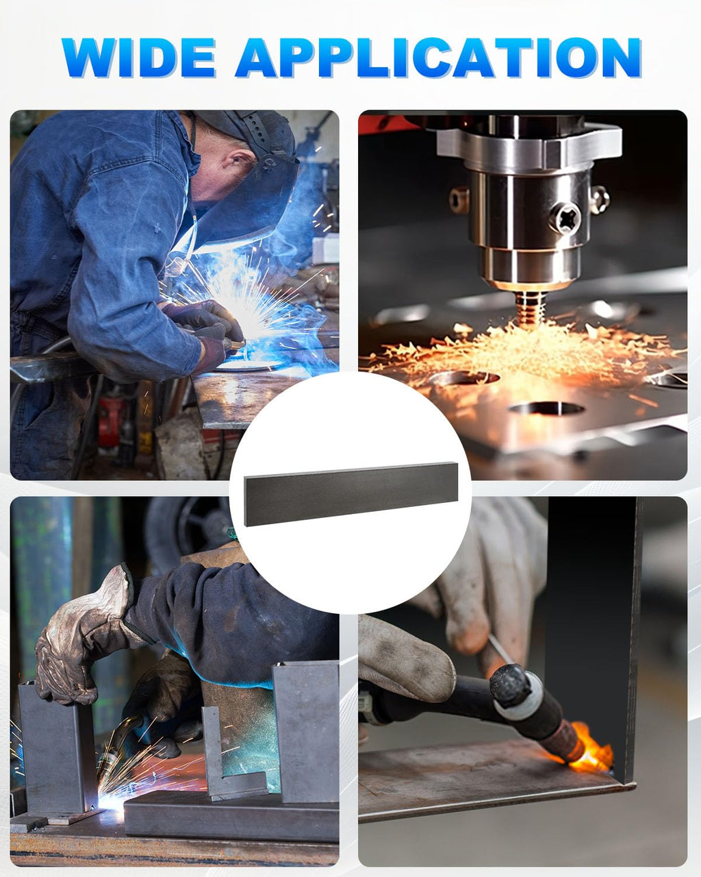 2 Pcs 2 x 1/4 x 12 Inch A36 Hot Rolled Steel Flat Bar | Steel Base Plate Metal Stock for Construction Boards