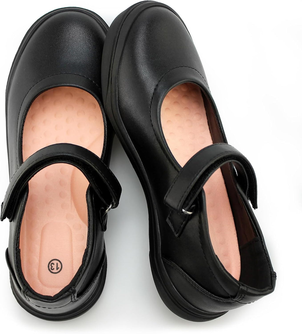 Girl's Mary Jane Flats Lightweight School Uniform Shoes Black Dress Shoes (Toddler/Little Kid/Big Kid/Youth)