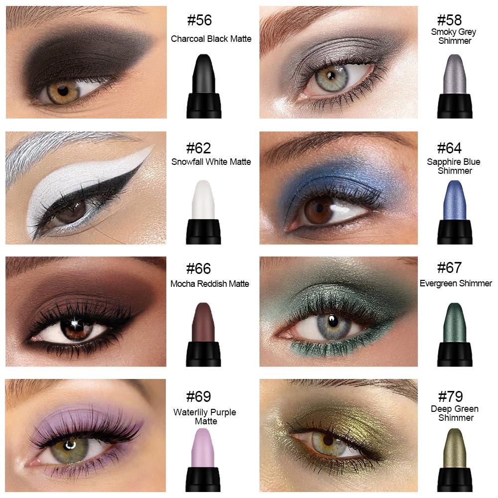 8Pcs Cream Eye Shadow Sticks Set, Matte Shimmer Eyeliner Pencil Eyeshadow Palette Makeup, Eye Highlighter Brightener