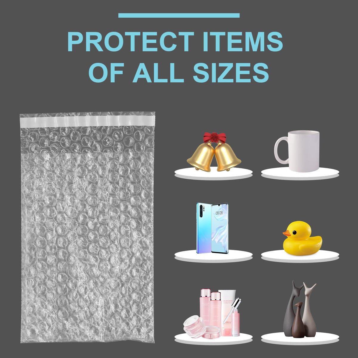 30 Pack 8" x 10" Self-Seal Bubble Pouches