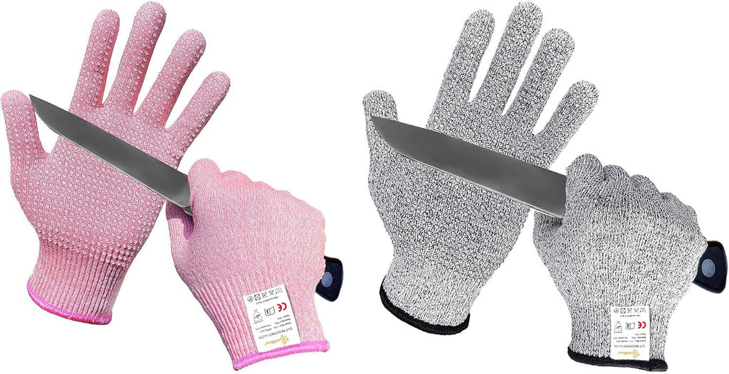 Level 5 Cut Resistant Gloves with Non-Slip Grip, 2 Pairs