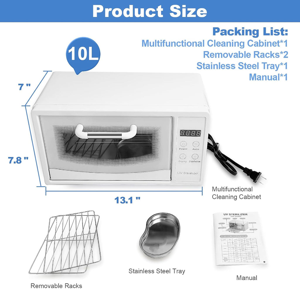 Nail Tool Sterilizer: 10L Sterilizer for Nail Tools with Timer Setting