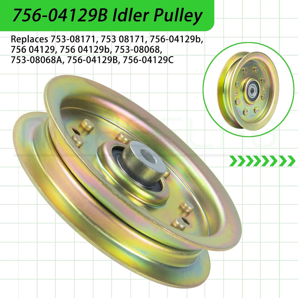 756-04129B Idler Pulley for Cub Cadet 42" 50" RZT 50 LTX1040 Deck