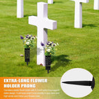 Cemetery Vases for Grave with Stakes, 2 Pack Grave Flower Holders