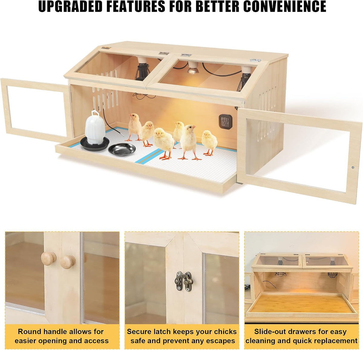 Intelligent Chicken Brooder Box for Chick with Smart Thermostat 32" Wide