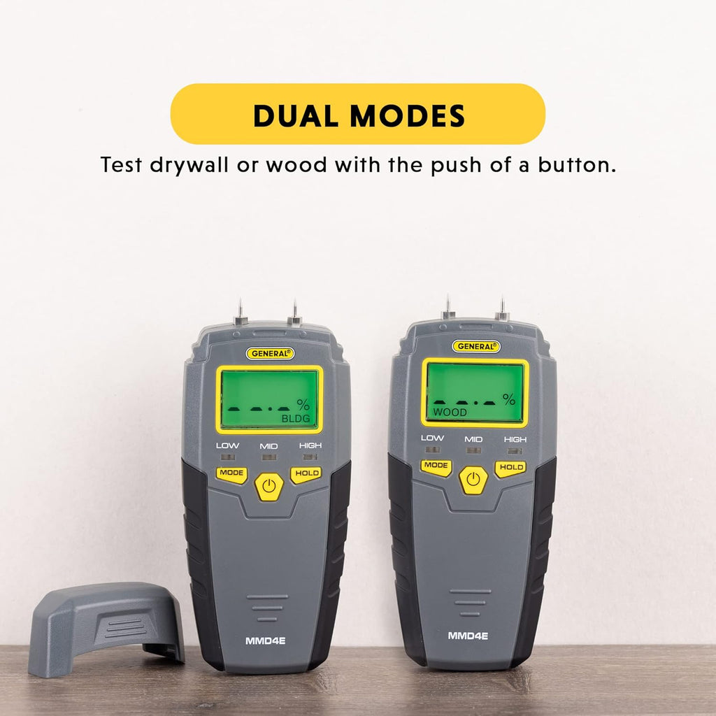 MMD4E Moisture Meter for Wood, Walls & Water Leak Detection | Pinless wood moisture meter for drywall & walls.