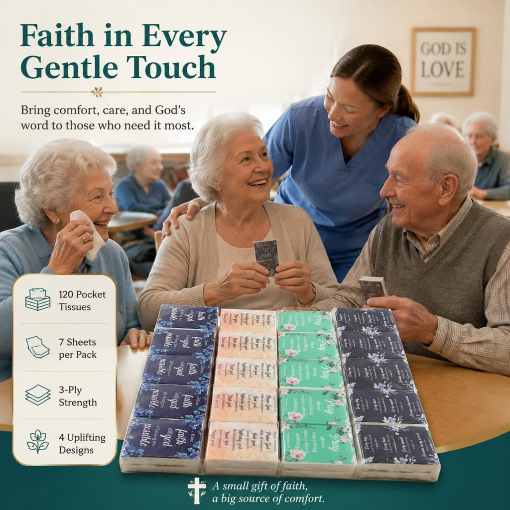 120 Pack Christian English Bible Verse Travel Tissues